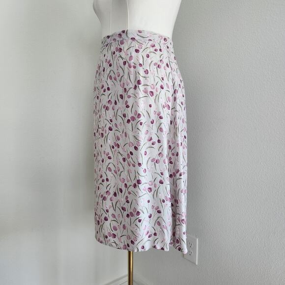 Vintage Y2K Dress Barn Woman Tulip Print Midi Skirt Elastic Waist Floral 16 - Picture 4 of 9
